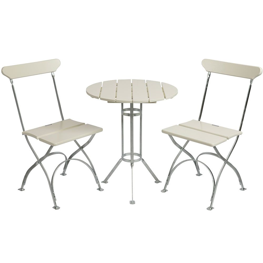 Brauerei Dreibein Tisch Ø 60 cm Weiß Eiche