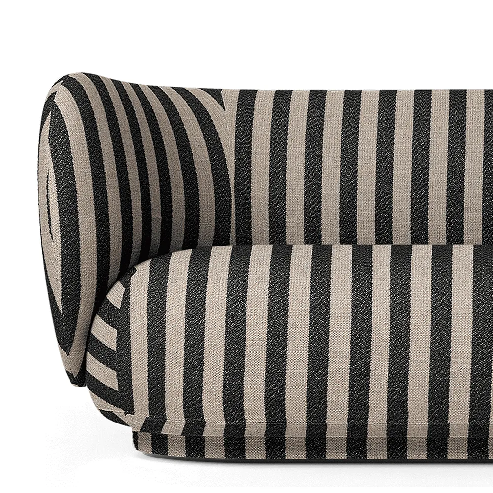 Rico 3-sitzer sofa Louisiana - Sand/Black