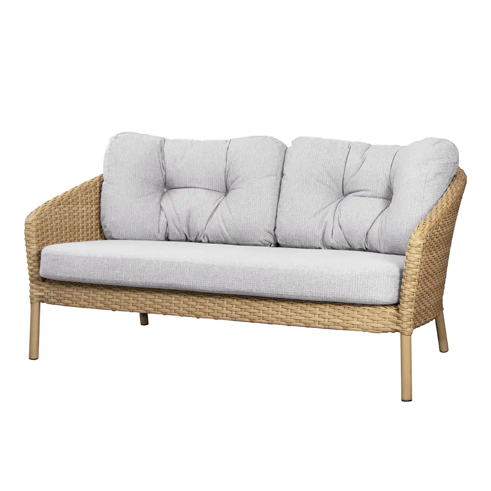 Ocean Kissen Set Weiß Grau für 2 Sitzer Sofa