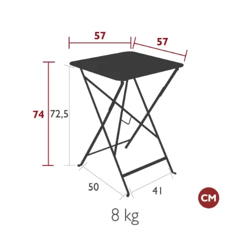 Bistro tisch 57x57 cm Acapulco blue