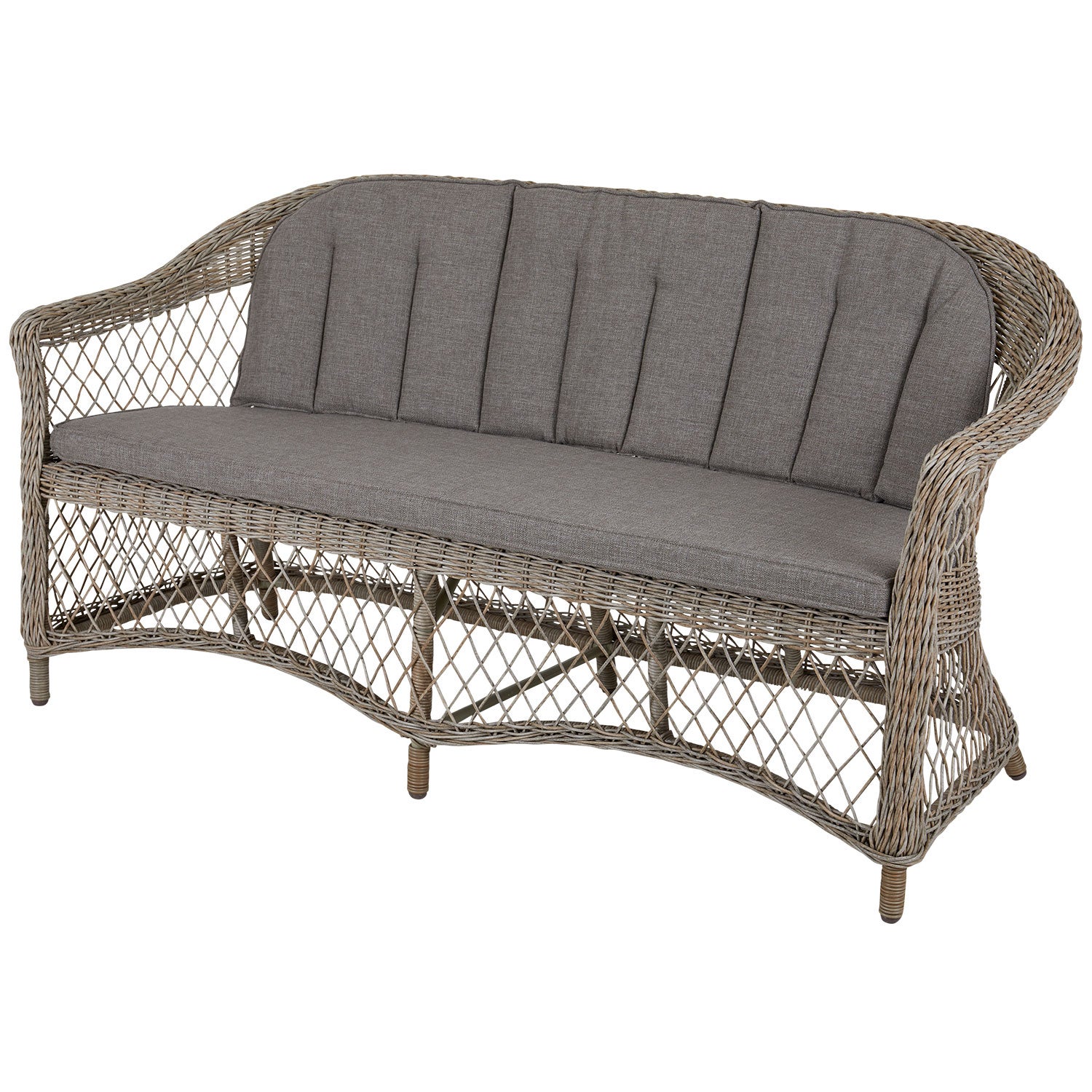 Kamomill 2-Sitzer Sofa Rattan inkl. Kissen