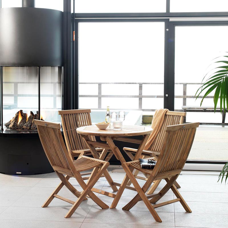 Turin Esszimmerstuhl Natur Teak