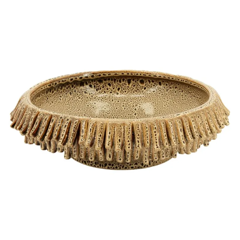 Frappe Schale 36x35,5x10 cm Steingut Braun
