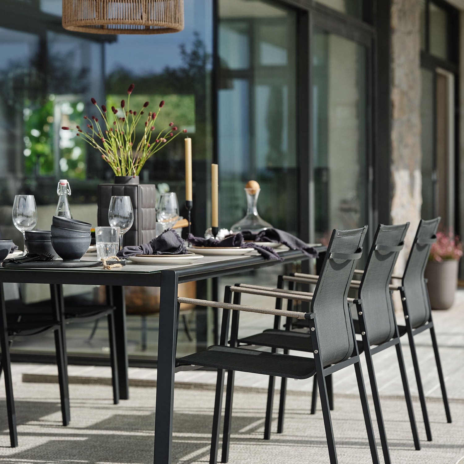 Lyra Esstisch 100x220 cm mit Glas