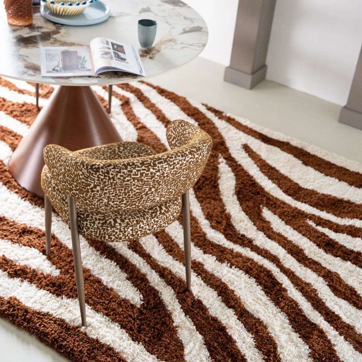 Zebra-Teppich Marty 160x230 cm Caramel