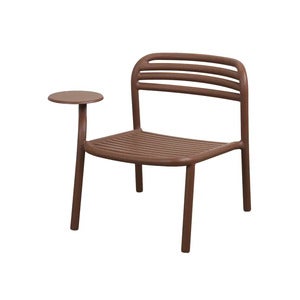 Bliss loungesessel m/beistelltisch rechts Desert red, aluminium