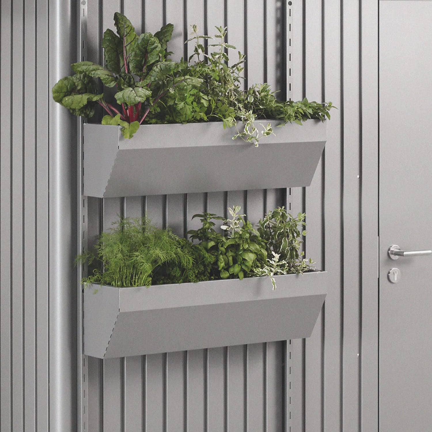 Floraboard Gartenhaus avant-garde/highline/panorama Viertel grau Biohort