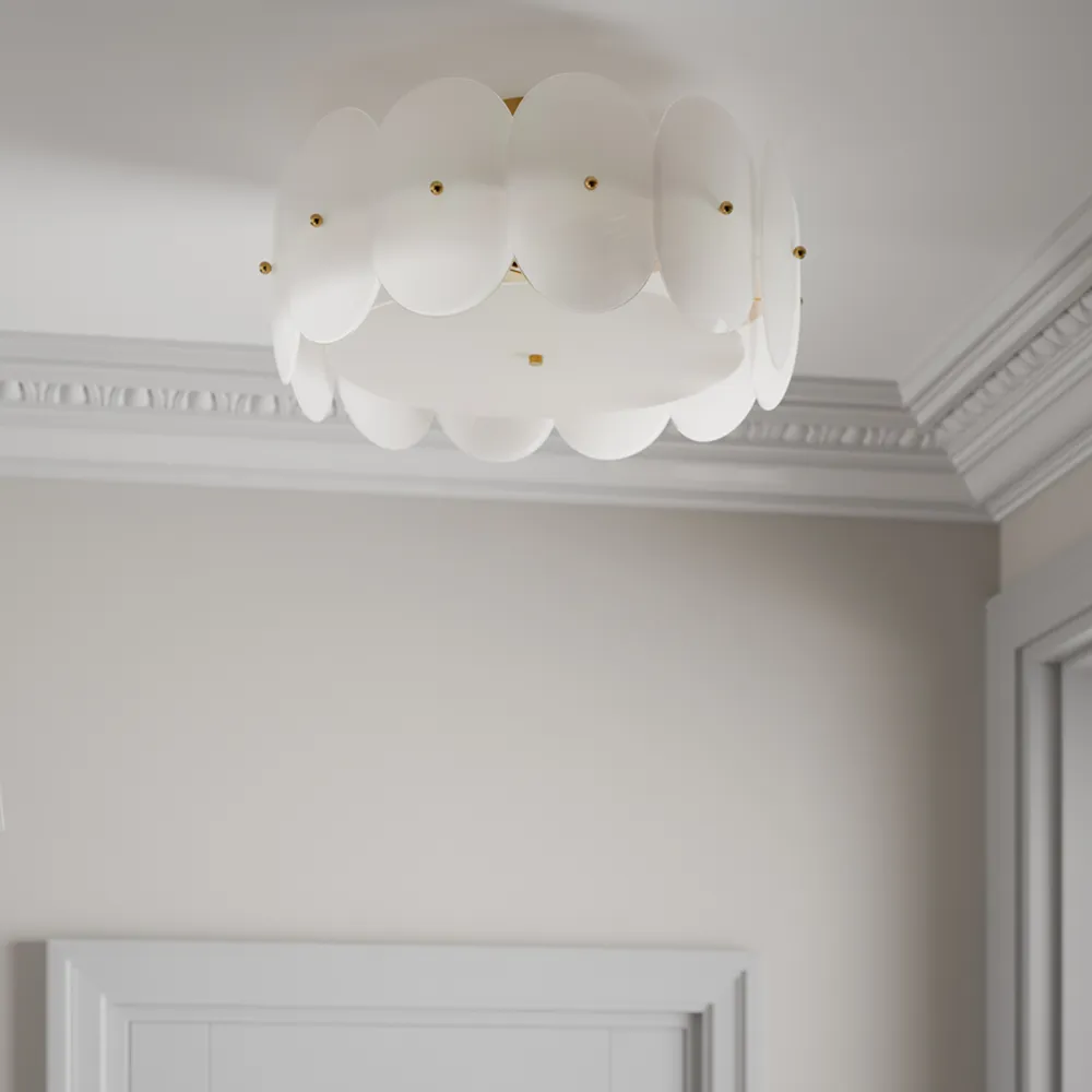 Omlott Deckenleuchte Ø53cm Messing/Weiß