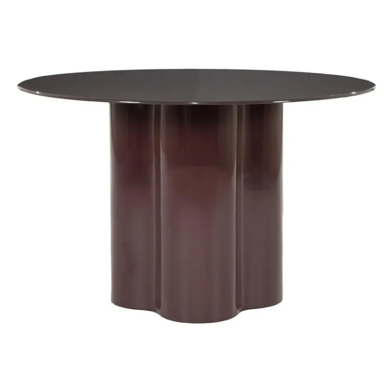 Dauphine 120x120x76 cm Glas & MDF Rot