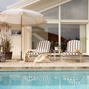 Arts sonnenliege Soft White / Yellow Stripes