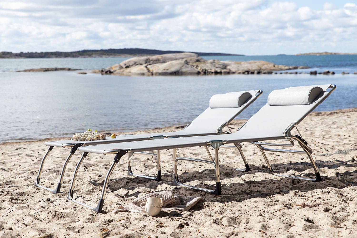 Amigo Sonnenliege xxl grau aluminium/textilene