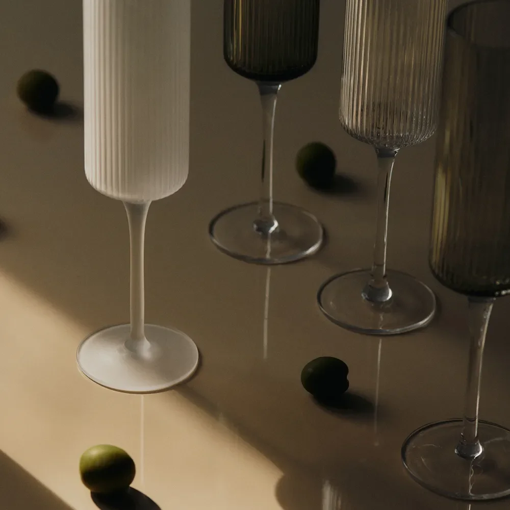 Champagnerglas 2er Pack Ripple Frosted