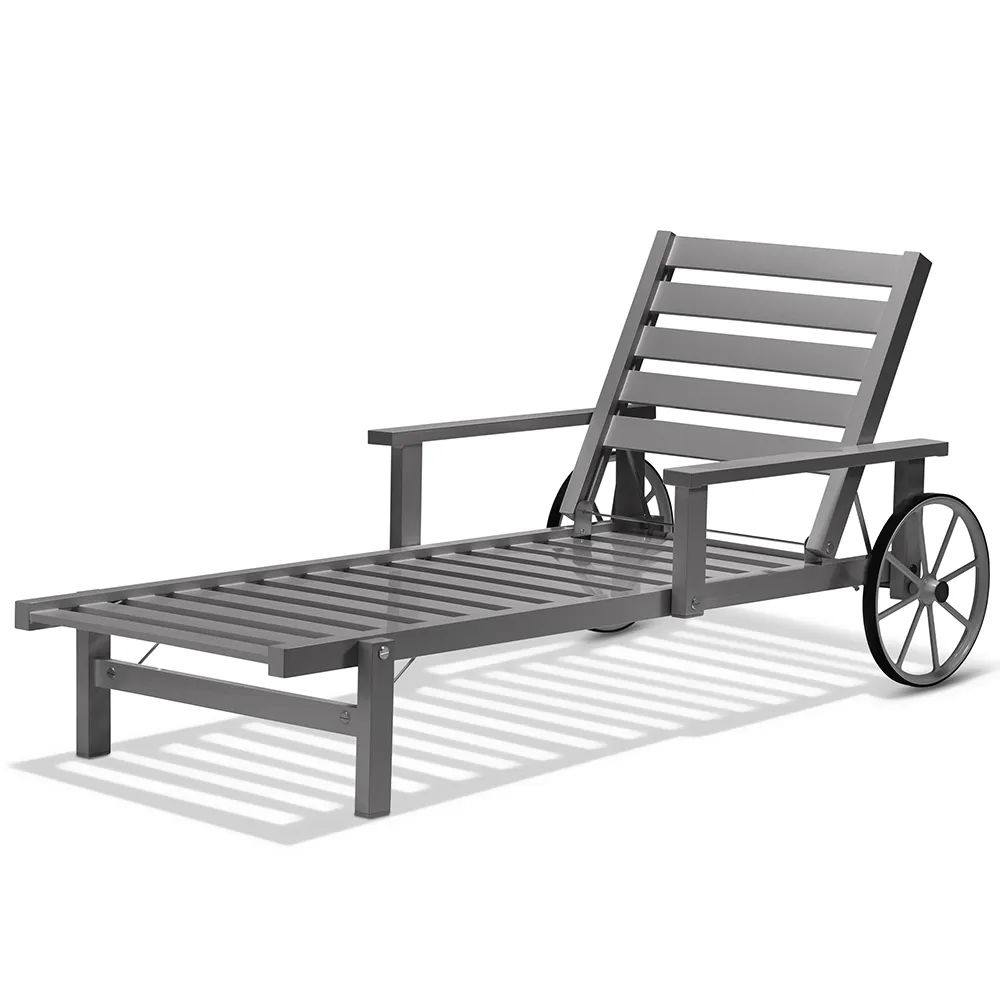 Sonnenliege Grau Aluminium
