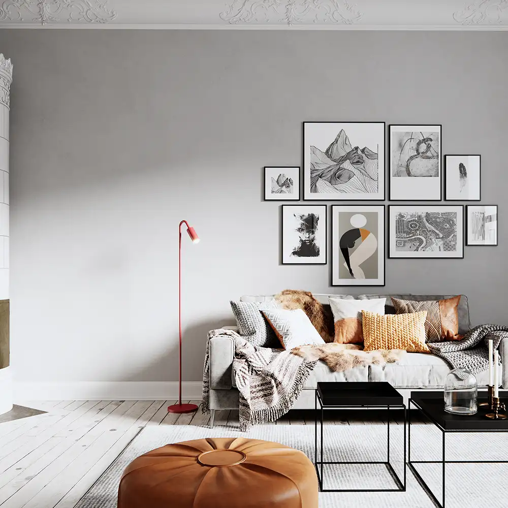 Curve Stehleuchte Dunkelrot