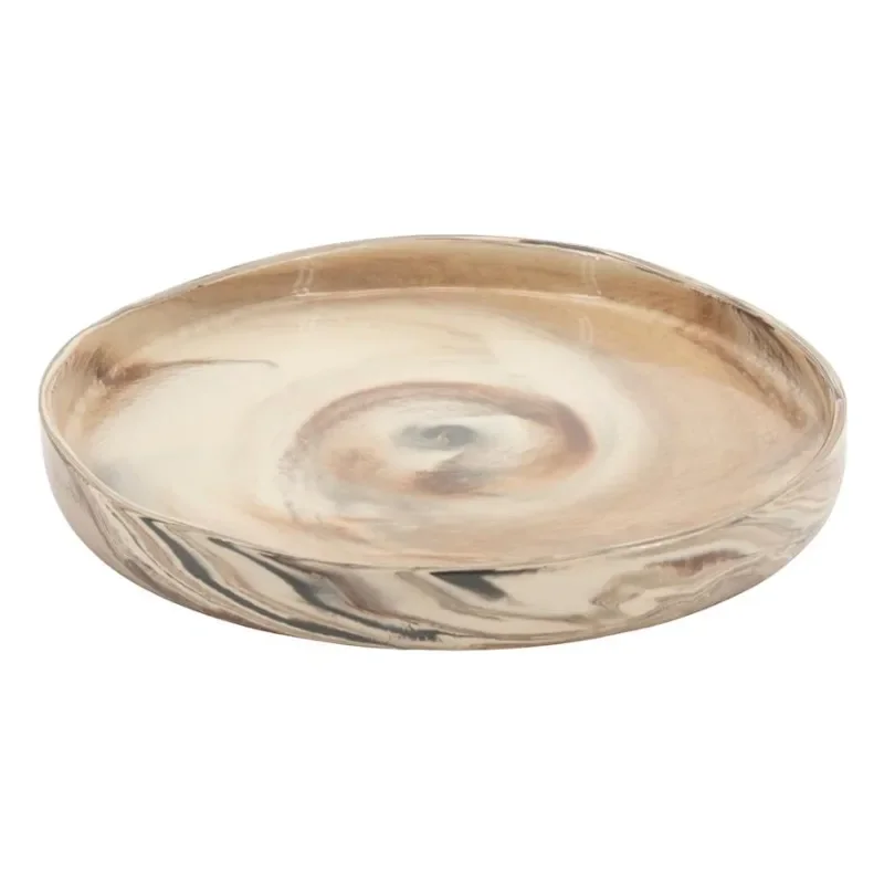 Plate Nagare large 33x33x4 cm Steinzeug Multicolour