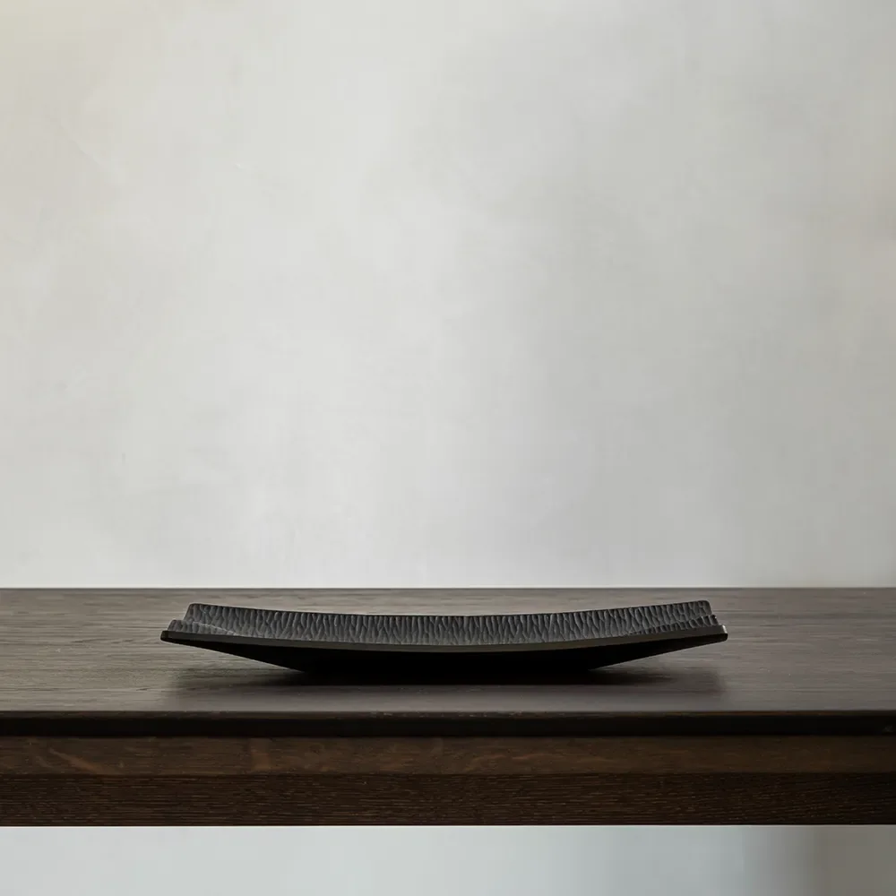 Japan Tablett aus schwarz lackiertem Mahagoni