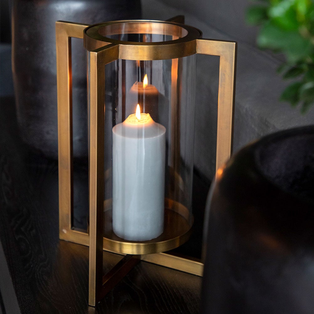 Verano Kerzenlaterne groß Messing antik