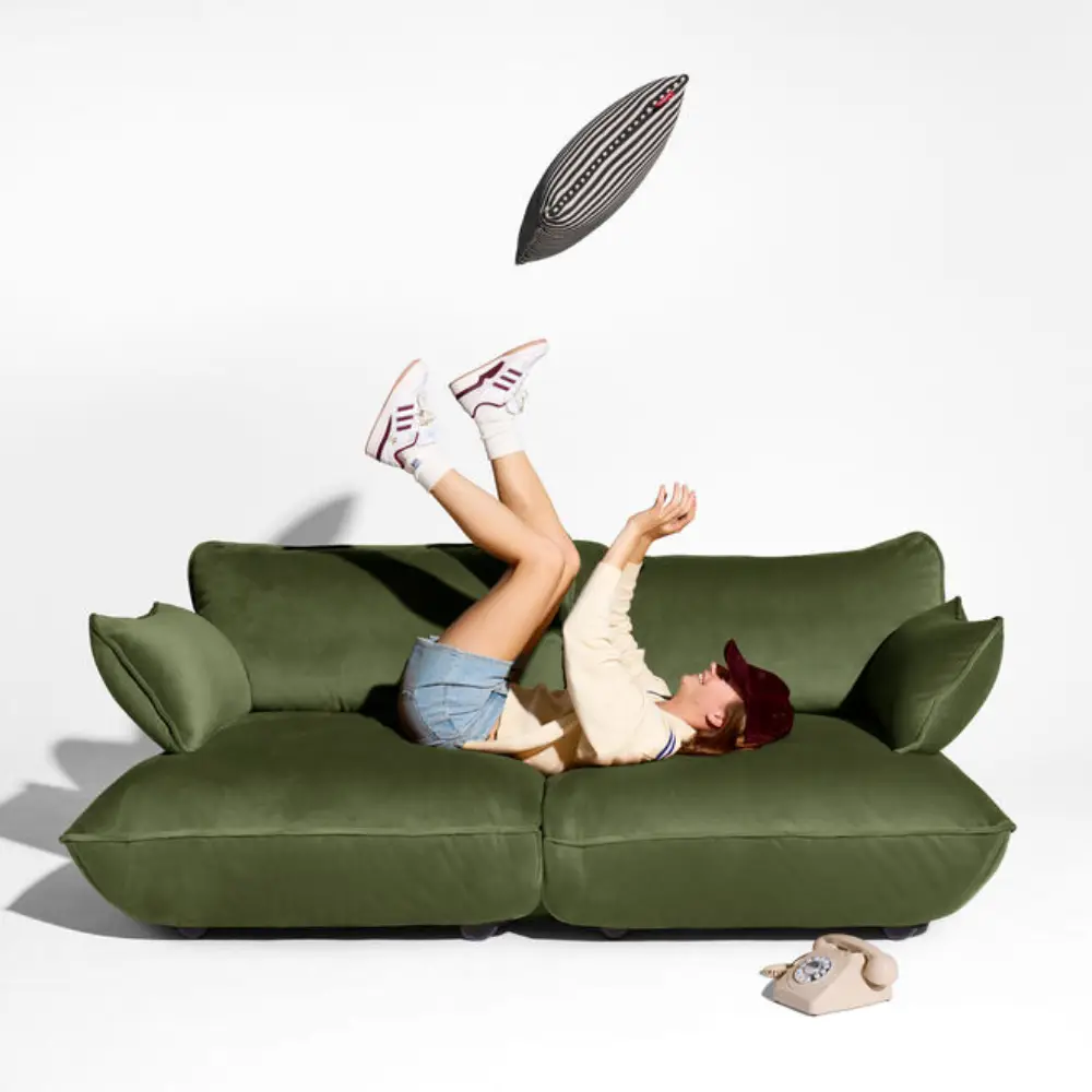 sumo armlehne velvet recycled deep green