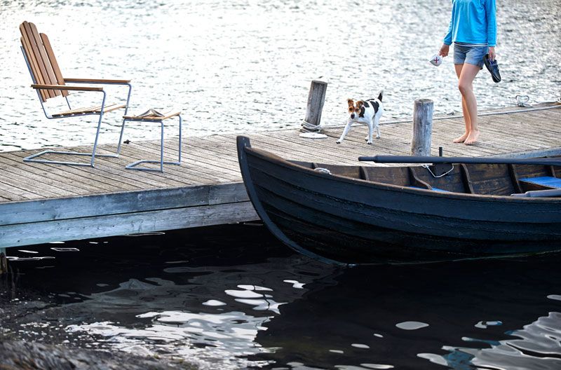 Palette A3 Unbehandeltes Teakholz / Feuerverzinkter Rahmen