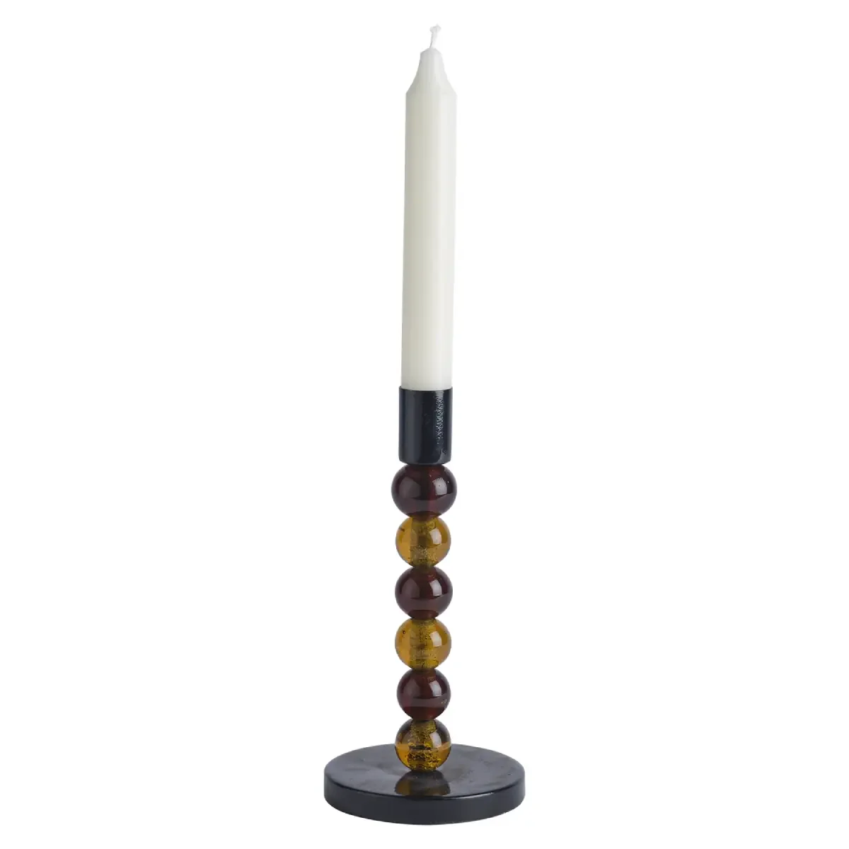  ISABELLE Kerzenständer H: 18,5 cm Braun/Schwarz