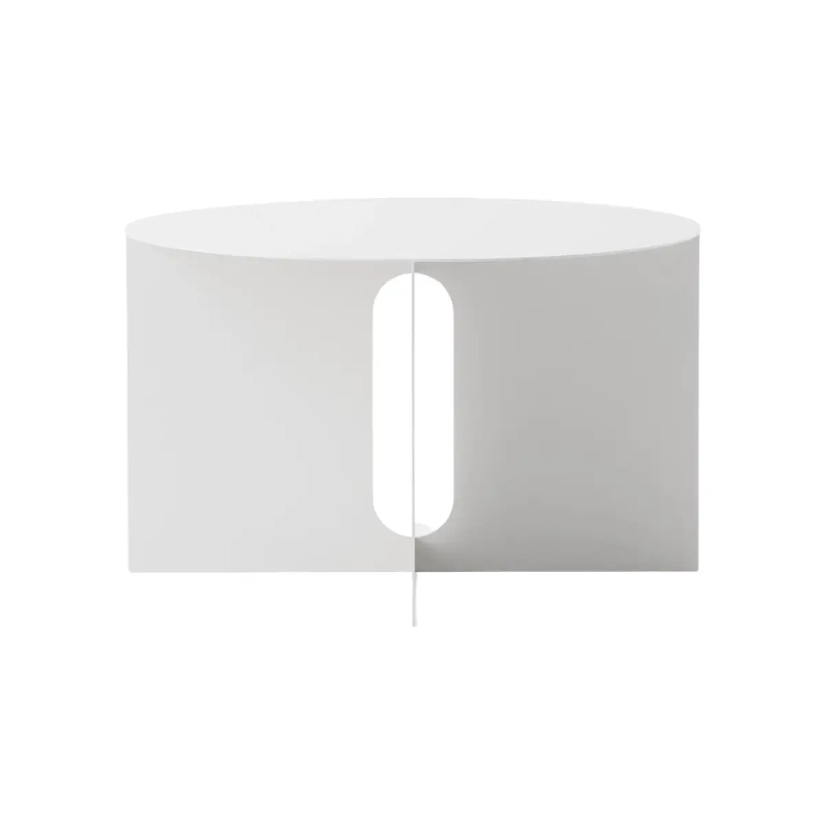 Androgyne Beistelltisch/Gestell, elfenbeinfarbener Stahl – Ø 63 cm