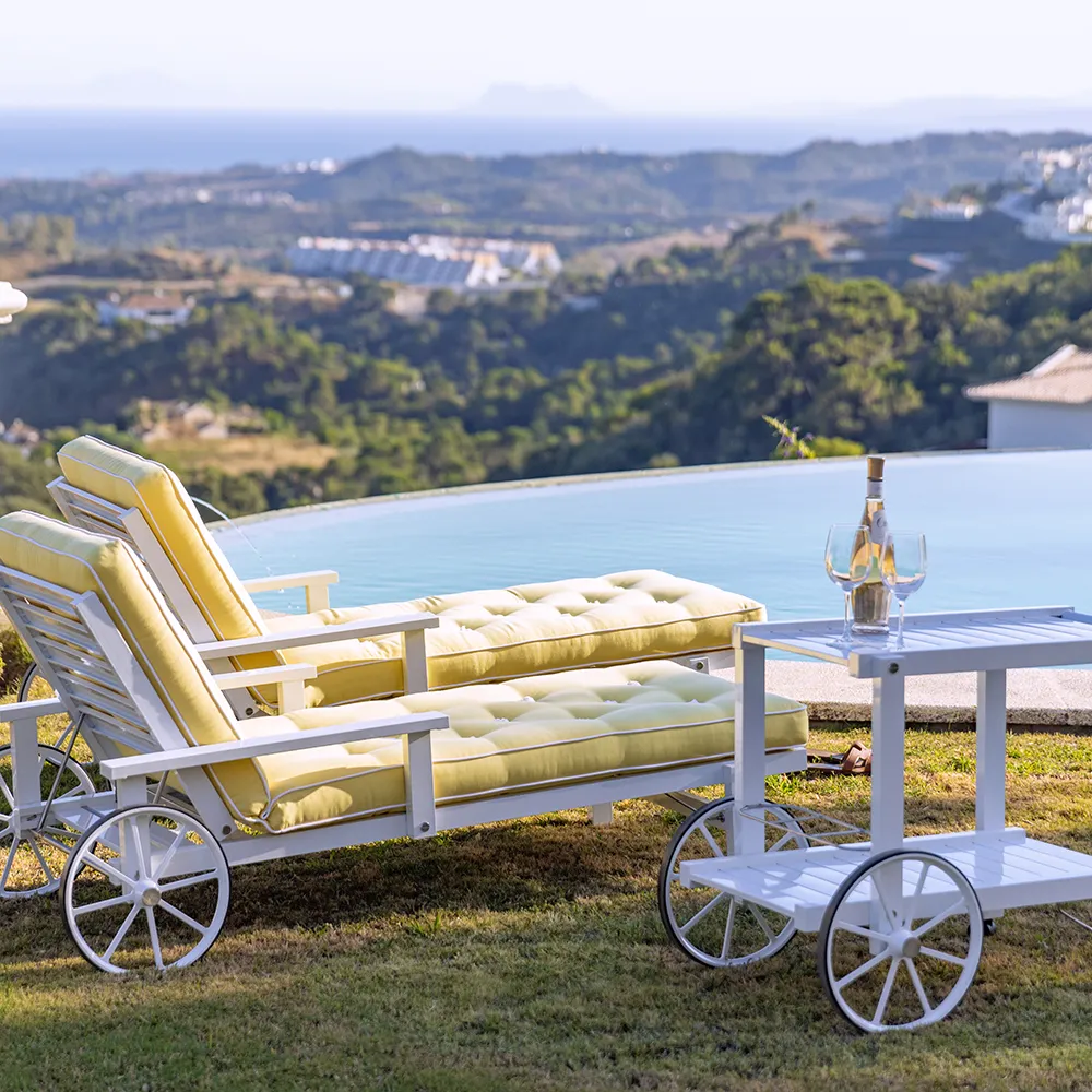 Servierwagen Weiß Aluminium