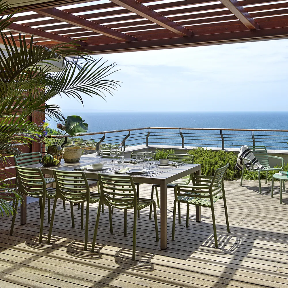 Rio Alu Esstisch 210/280x100 cm Tortora