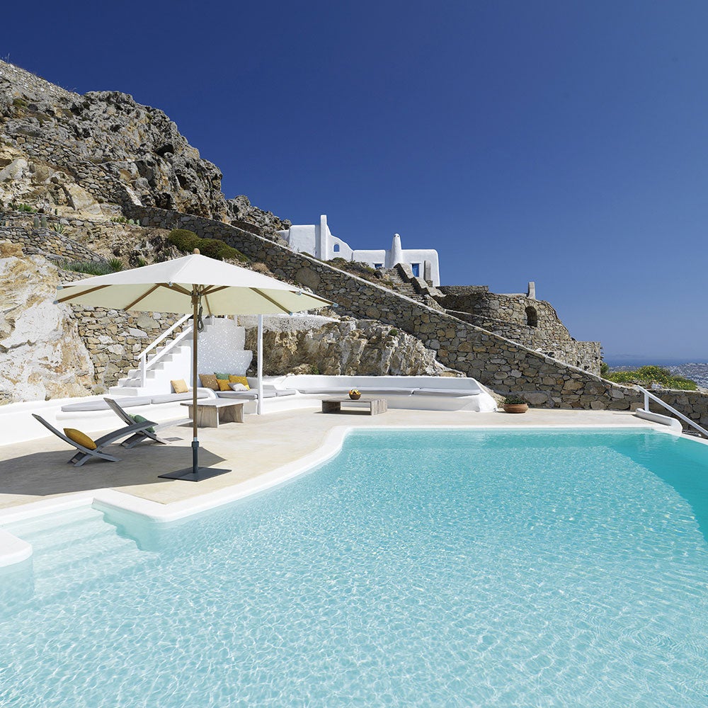 Teakholz-Sonnenschirm 300 cm Kat.5 652 Silber