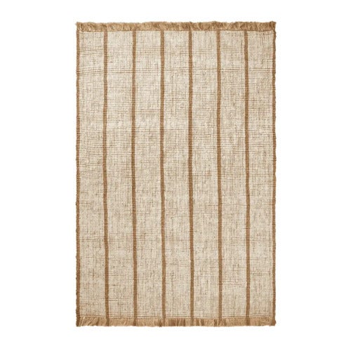 Athens Handgewebter Juteteppich 200x300 cm - Natural/Off-white