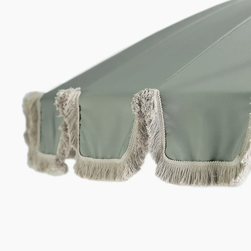 Sonnenschirm mit Fransen Ø240 cm Eucalyptus