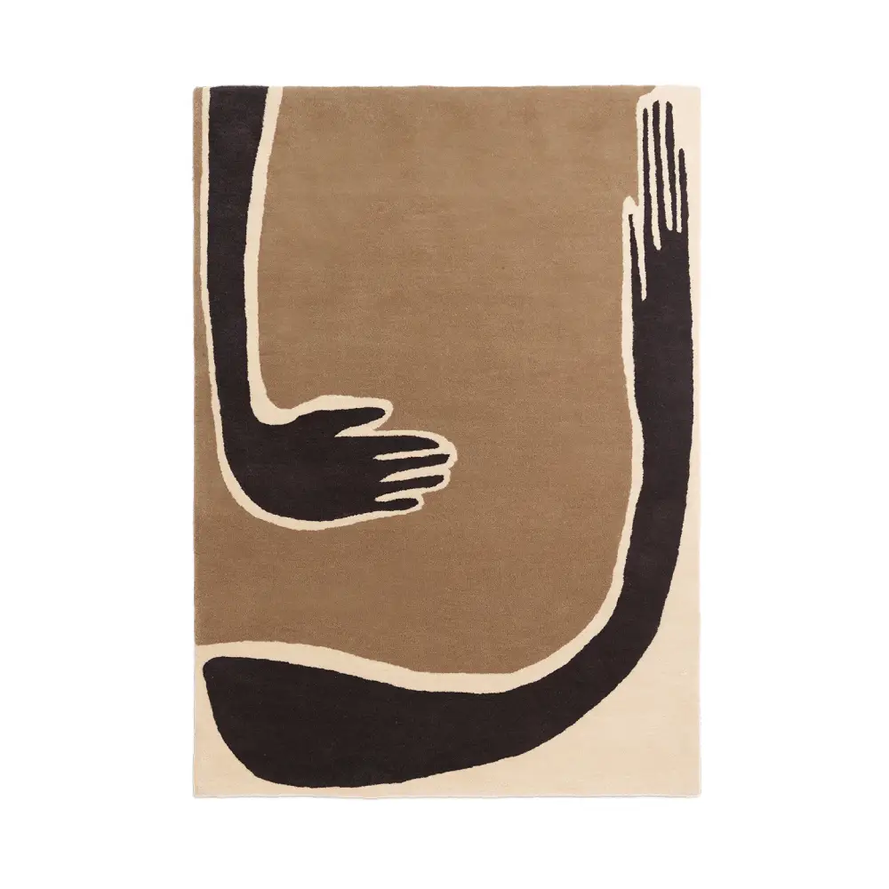 Pose Getufteter Teppich 140x200 cm - Dunkler Kaffee/Offwhite