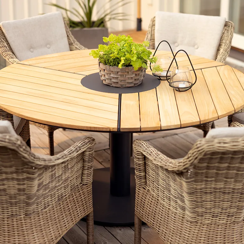 Peace Wood esstisch 150 cm anthrazit / teak