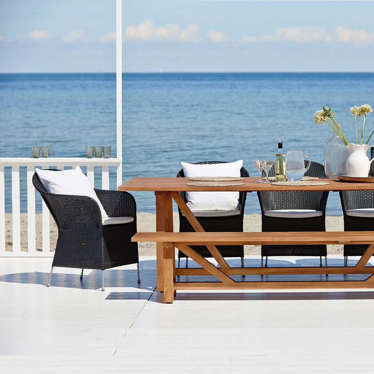 George Bank 220 cm Teakholz