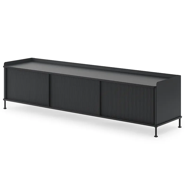 Enfold Anrichte 186 x 45 cm  - Black Anthracite Black