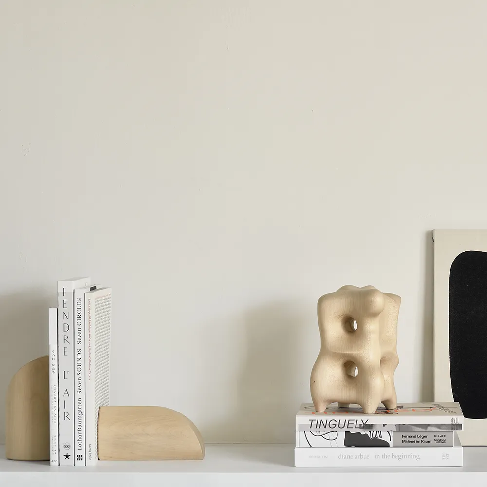 Thin ovale Tabletts aus lackiertem Ahorn, 2er-Set