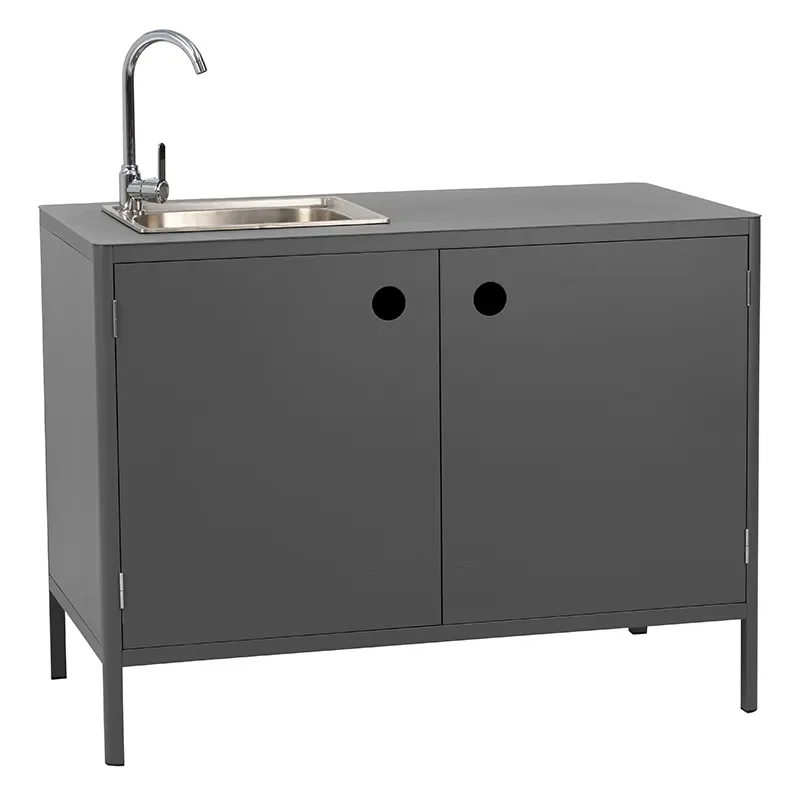 Kelia außenküche   mit waschbecken und wasserhahn Antracit