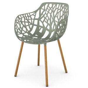 Forest Sessel mit Iroko gepolsterten Beinen Green Tea