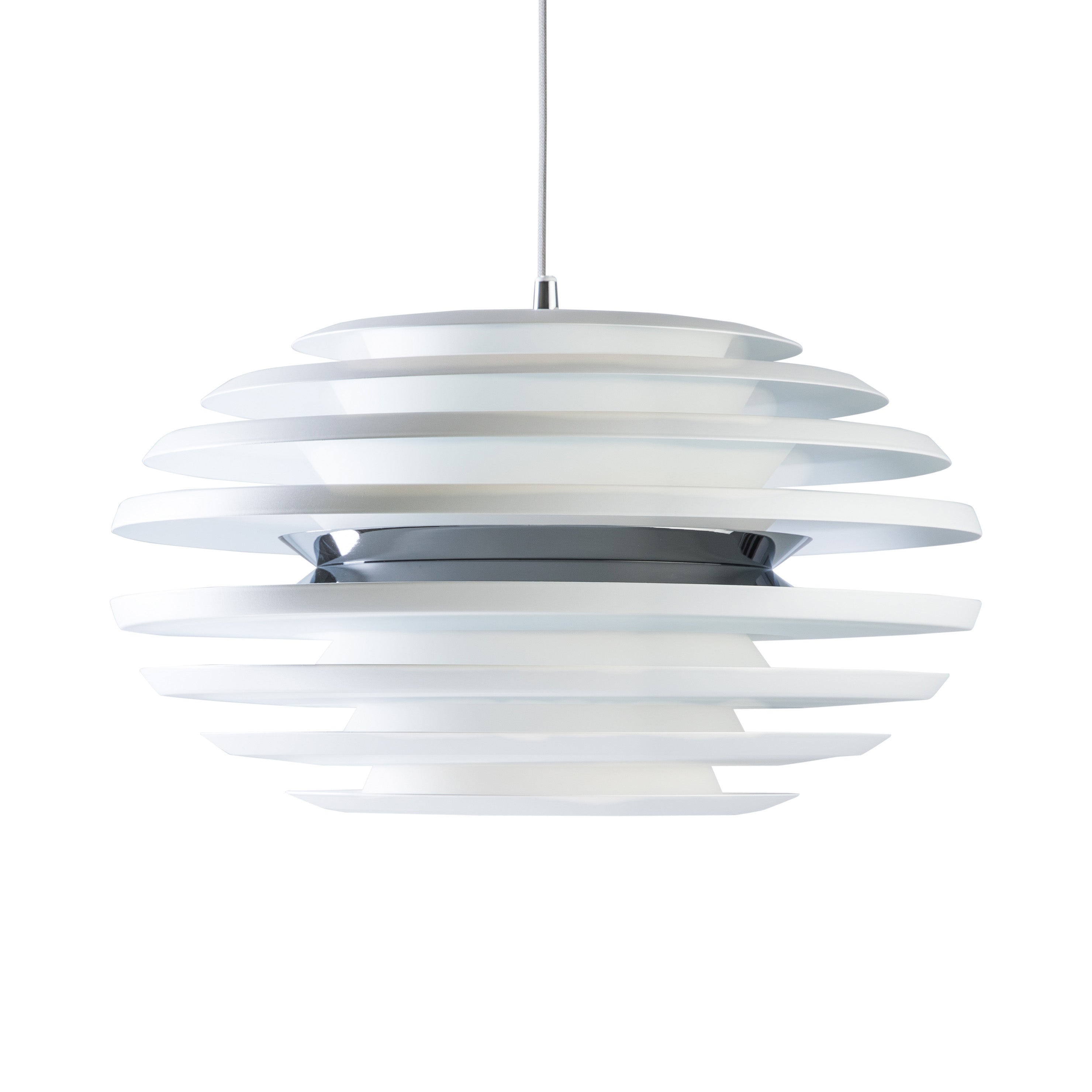 Ellipse Pendelleuchte D500 Matt Weiß/Chrom