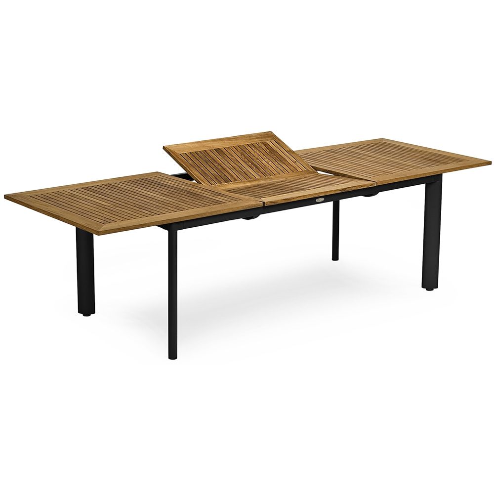 Nydala Esstisch 96X200-280 Cm Schwarz/Teak 