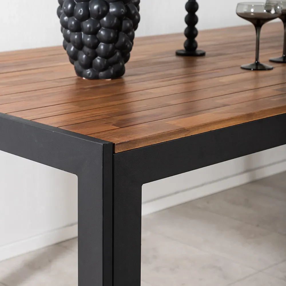 Bois Esstisch 90x205 cm Schwarz/Akazie