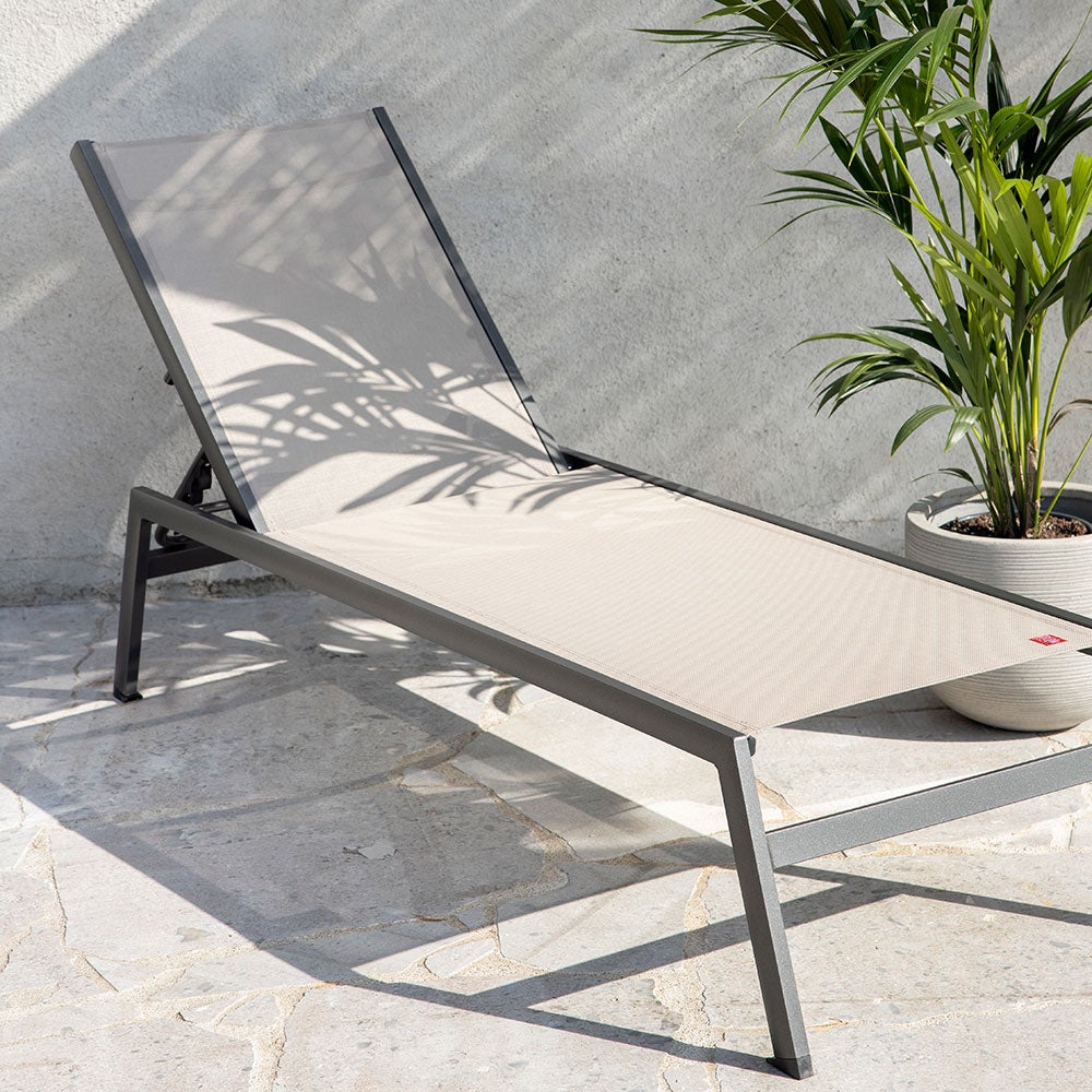 Ocean Sonnenliege anthrazit/taupe Aluminium