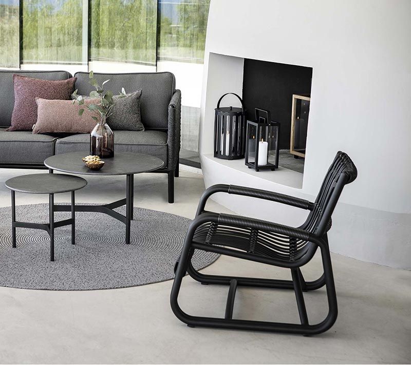 Curve Loungesessel Outdoor Lava grau