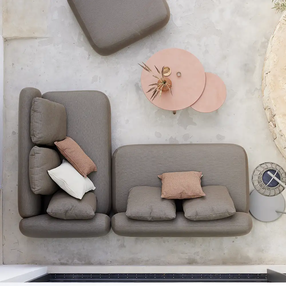 Capture 2 Sitzer Sofamodul inkl. taupefarbenem Cane Line Airtouch Rückenkissen 2 