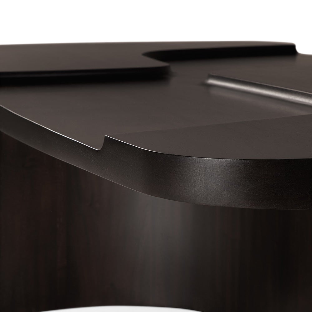 Brutalistischer Couchtisch Mahagoni 143x75 cm