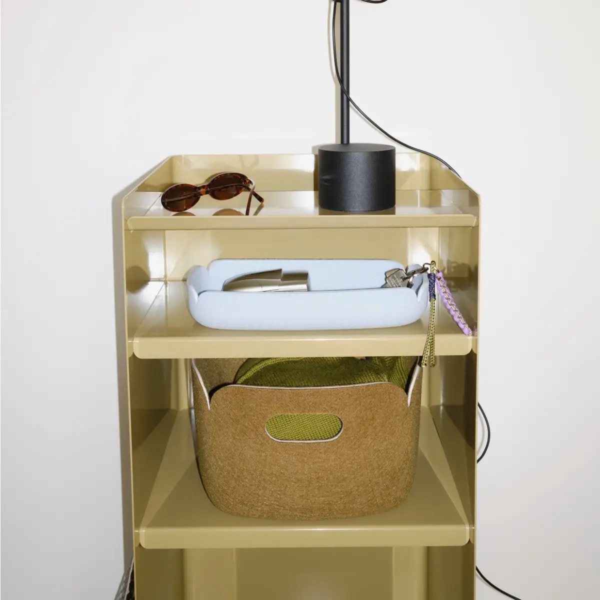 Folded Trolley Höhe 61,5 cm aufgeklappt – Dunkelbeige-Grün