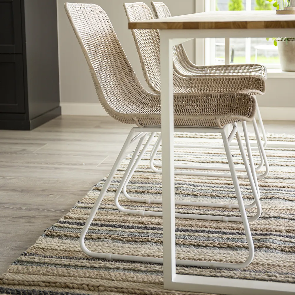 Cirebon Esstisch 90x200 cm weiß/teak