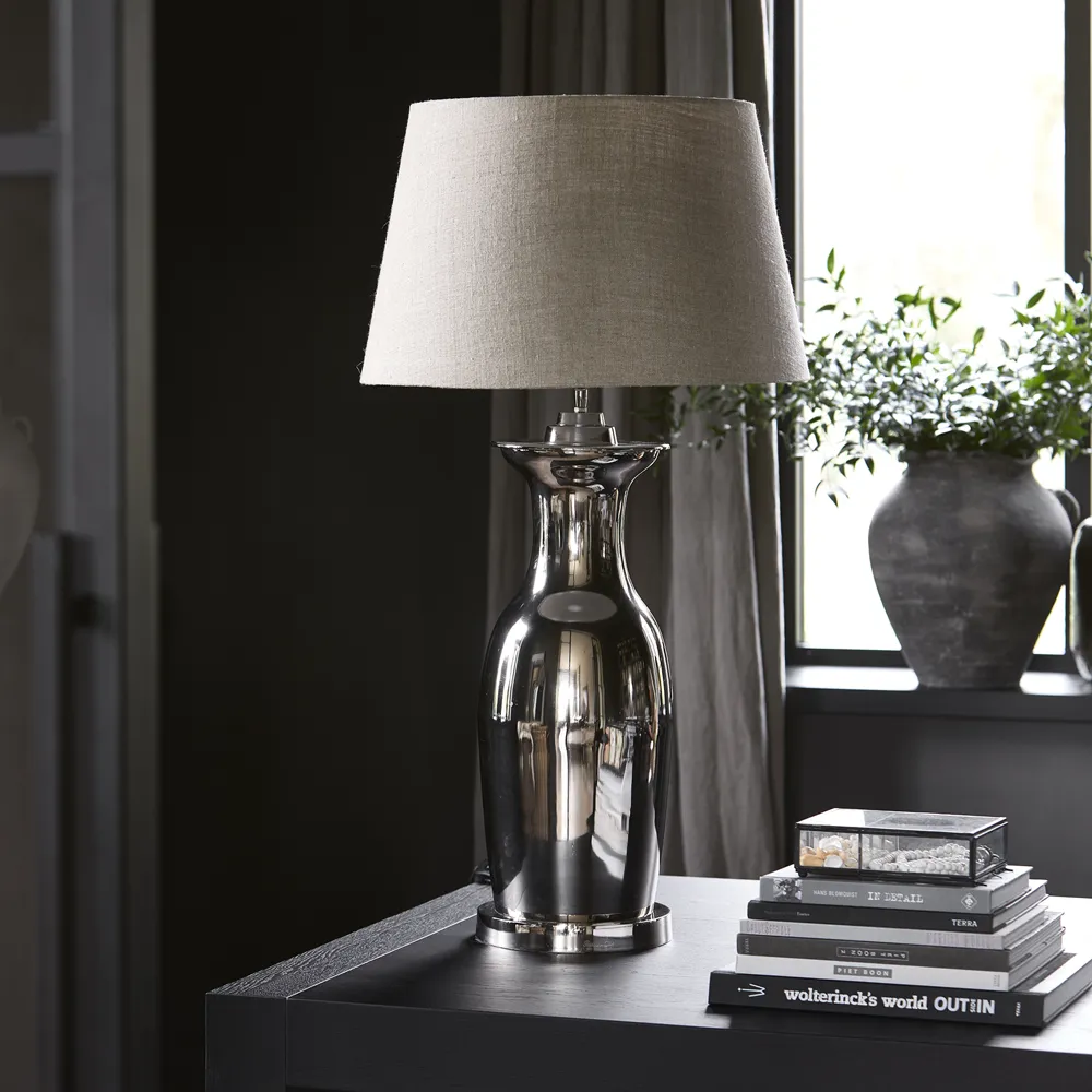 Tischlampe Roger Hotel H65 cm Silver