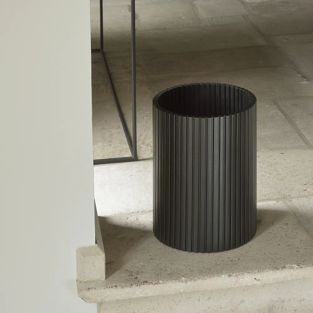 Roller Max Mülleimer schwarz lackiertes Mahagoni