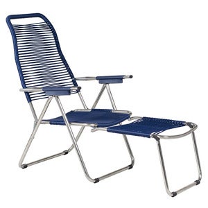 Spaghetti Fußstütze blau matt Aluminium