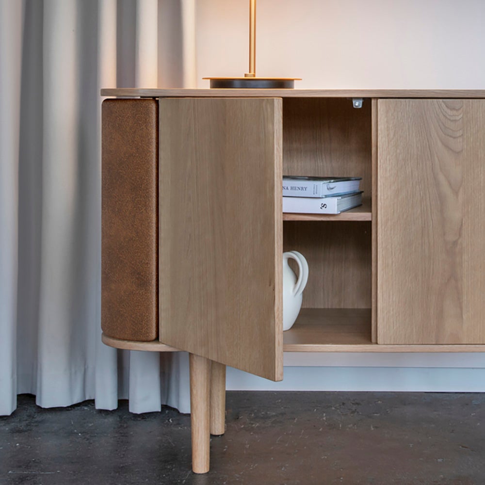 Treasures 2-türiger Schrank Eiche/brown faux leather